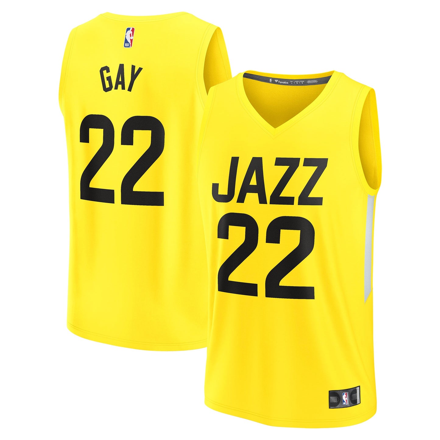 Rudy Gay Utah Jazz Fanatics Branded 2022/23 Fast Break Replica Player Jersey - Icon Edition - Yellow