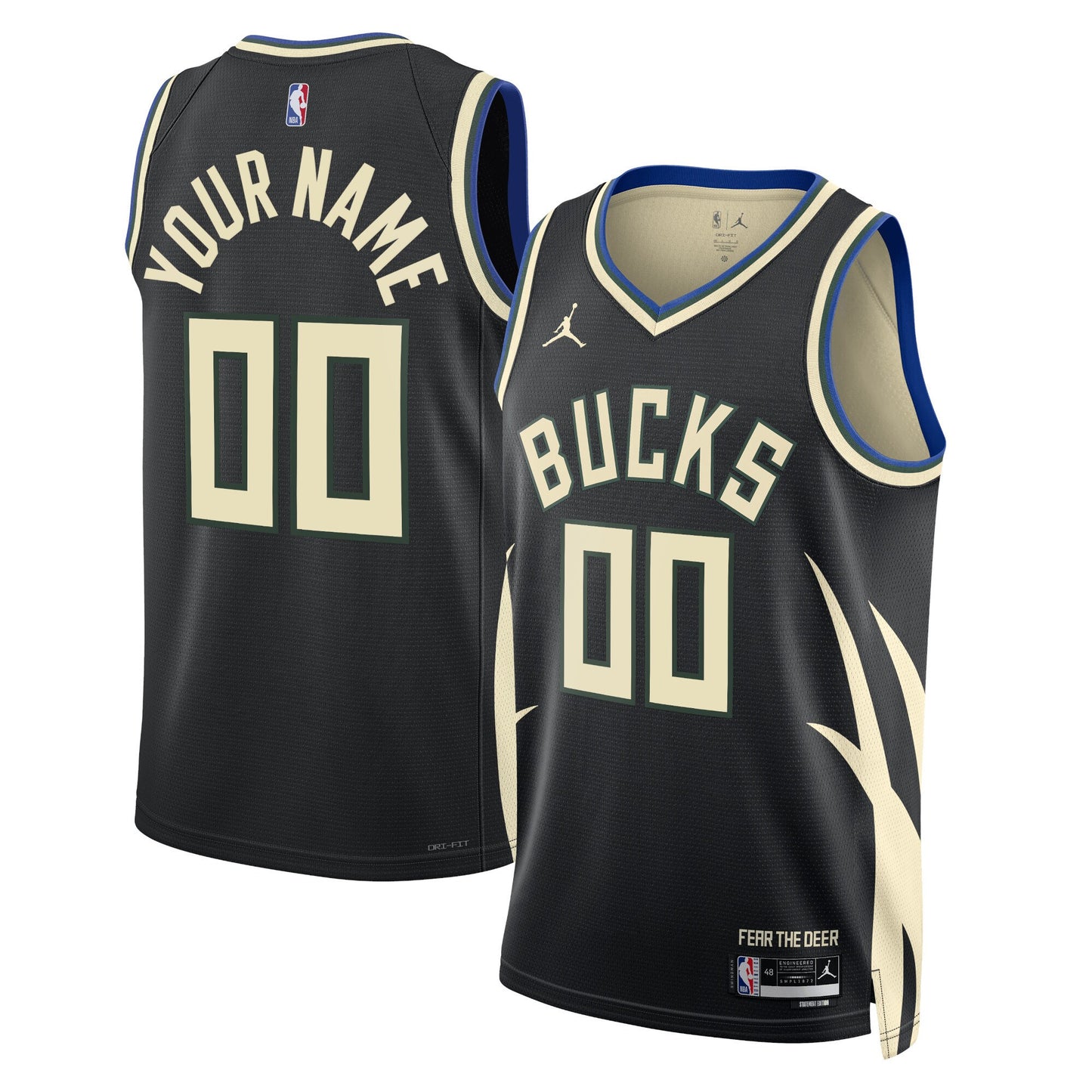 Milwaukee Bucks Jordans Brand Unisex 2022/23 Swingman Custom Jersey - Statement Edition - Black