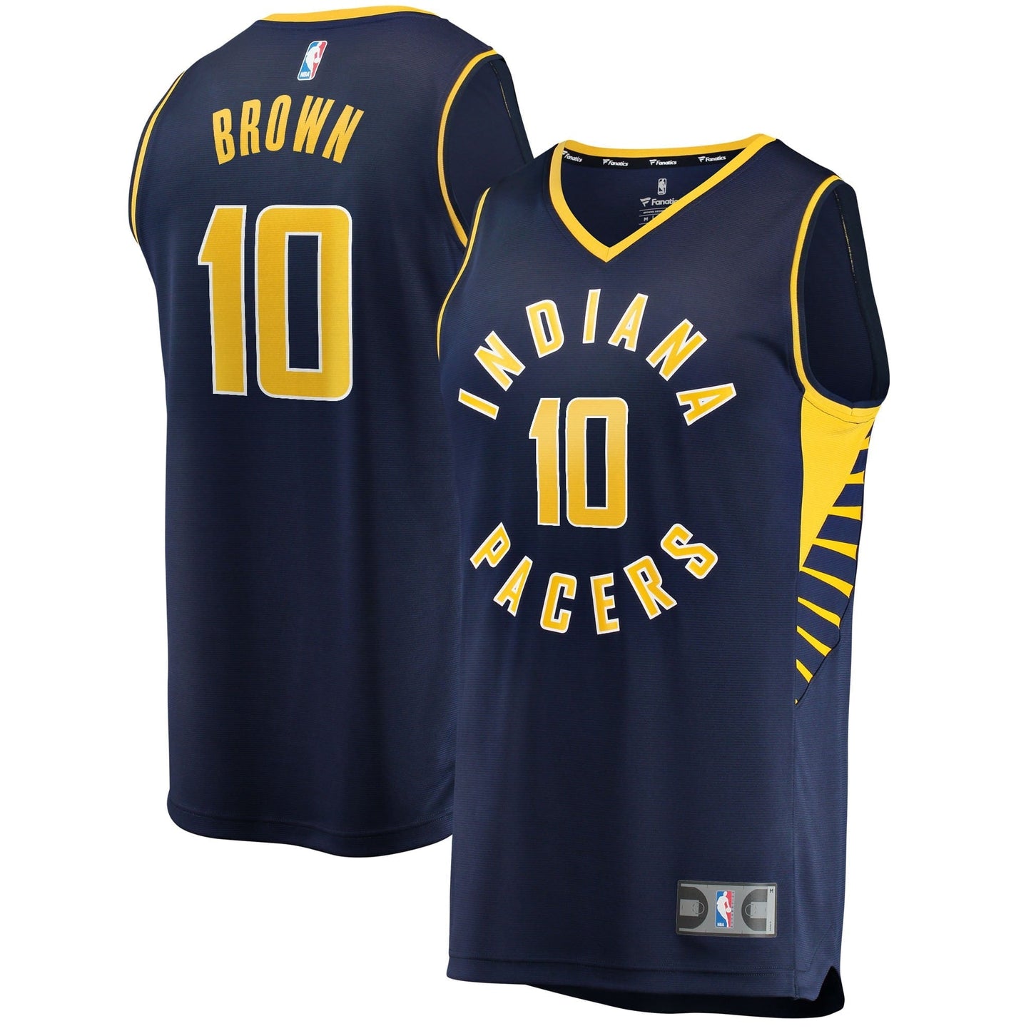 Men's Fanatics Branded Kendall Brown Navy Indiana Pacers 2021/22 Fast Break Replica Jersey - Icon Edition