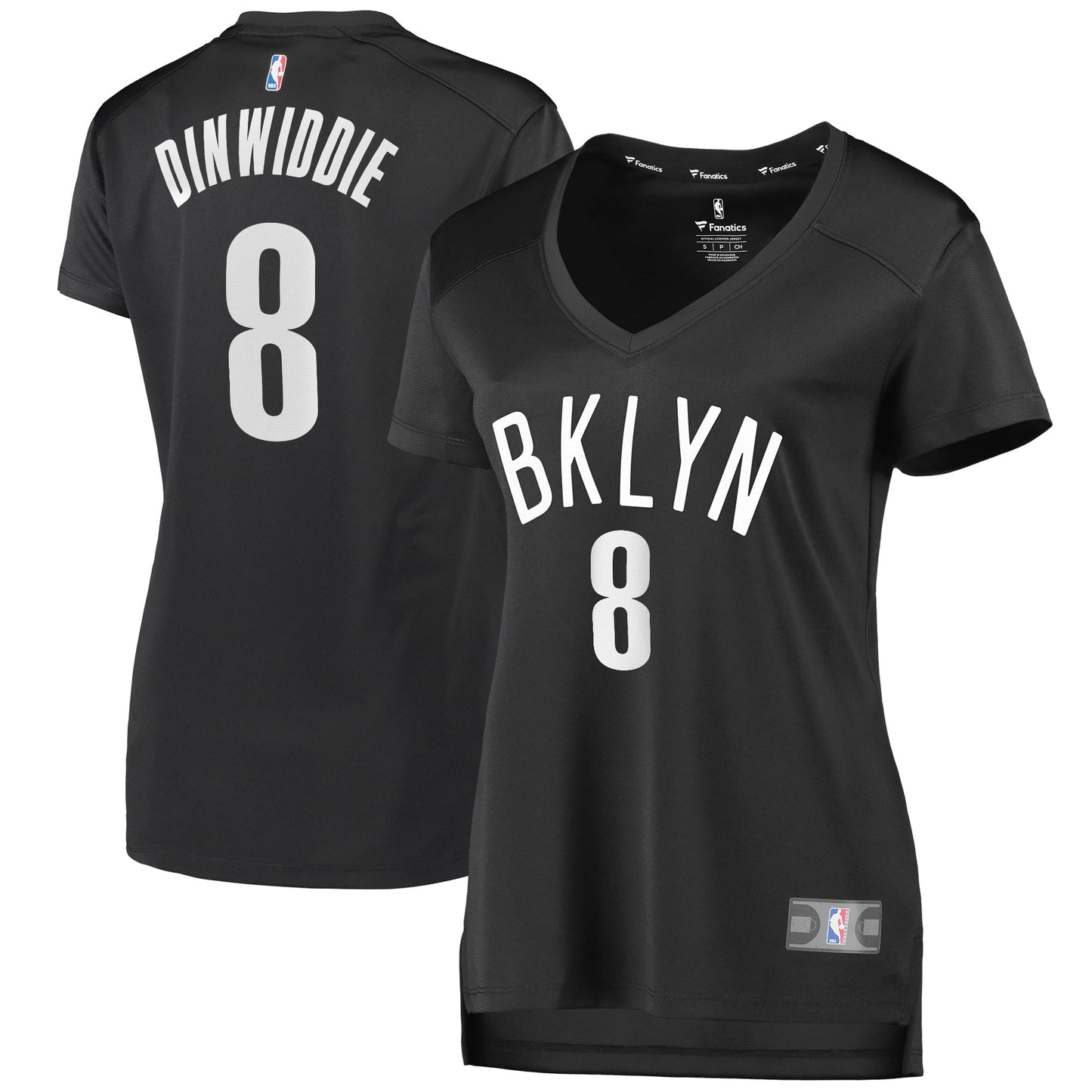 Women's Fanatics Branded Spencer Dinwiddie Charcoal Brooklyn Nets Fast Break Player Jersey - Statement Edition