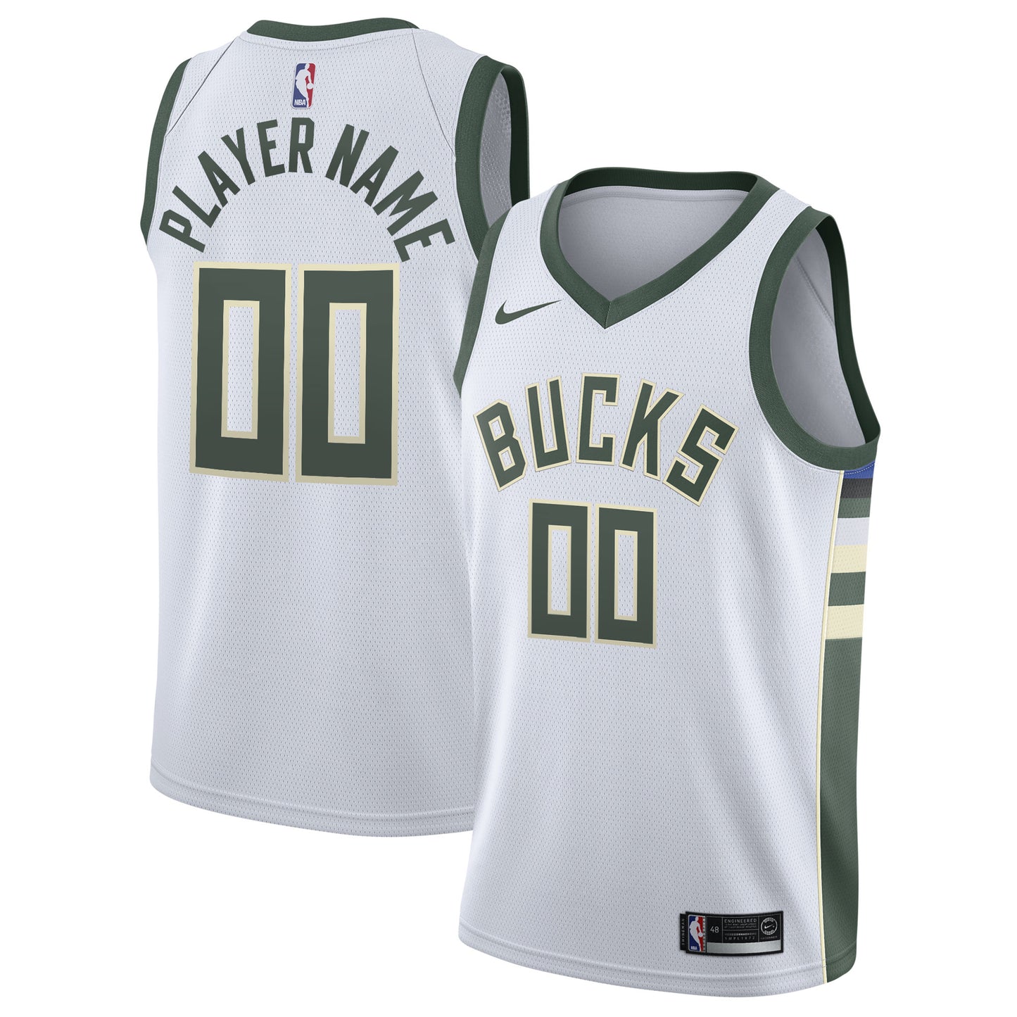 Milwaukee Bucks Nike 2020/21 Swingman Custom Jersey - Association Edition - White