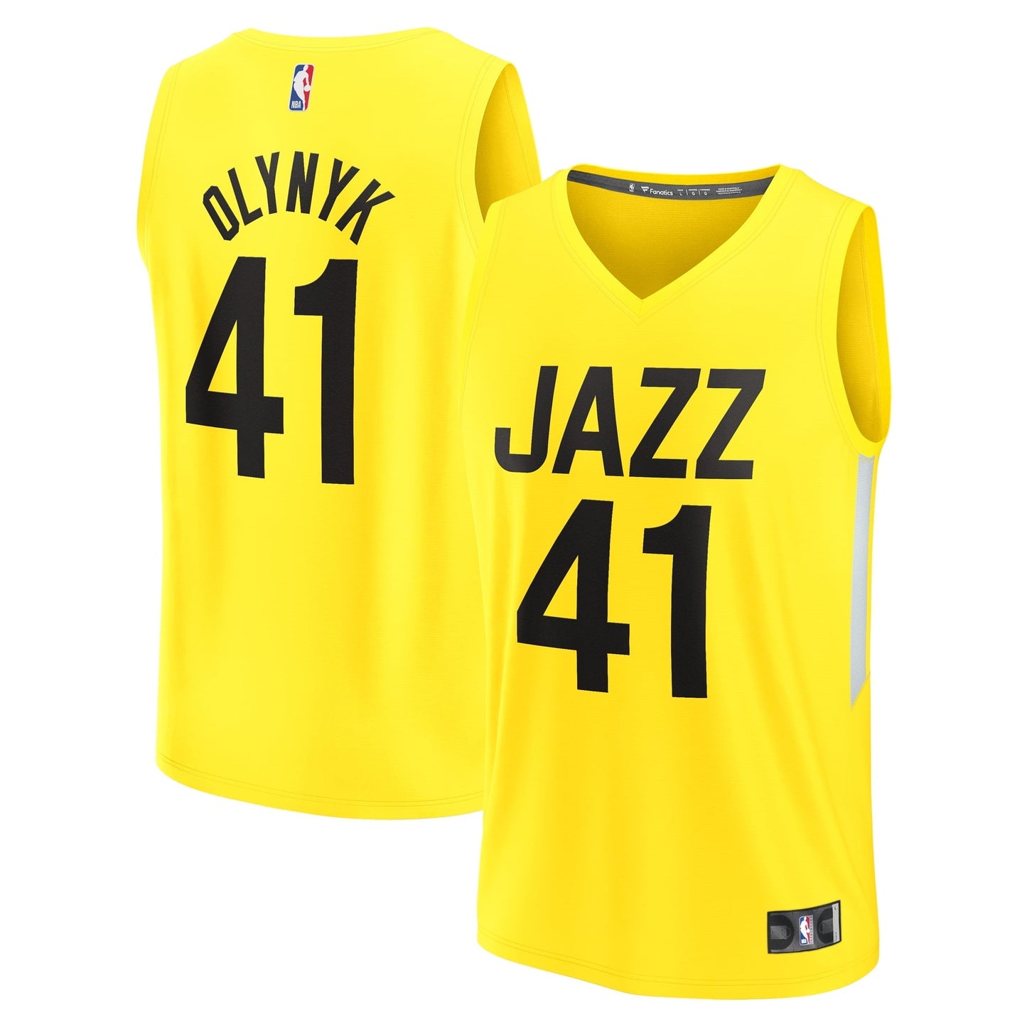 Youth Fanatics Branded Kelly Olynyk Yellow Utah Jazz Fast Break Player Jersey - Icon Edition