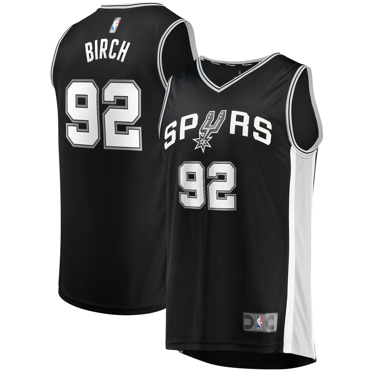Khem Birch San Antonio Spurs Fanatics Branded Fast Break Player Jersey - Icon Edition - Black