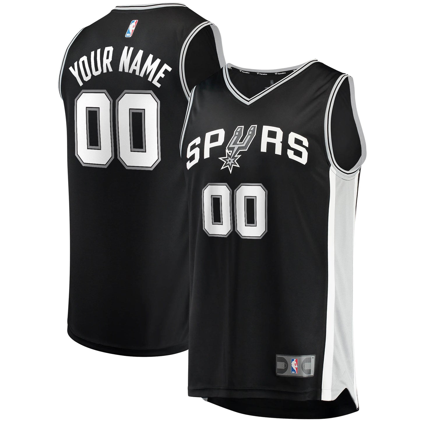 San Antonio Spurs Fanatics Branded Youth Fast Break Custom Replica Jersey Black - Icon Edition