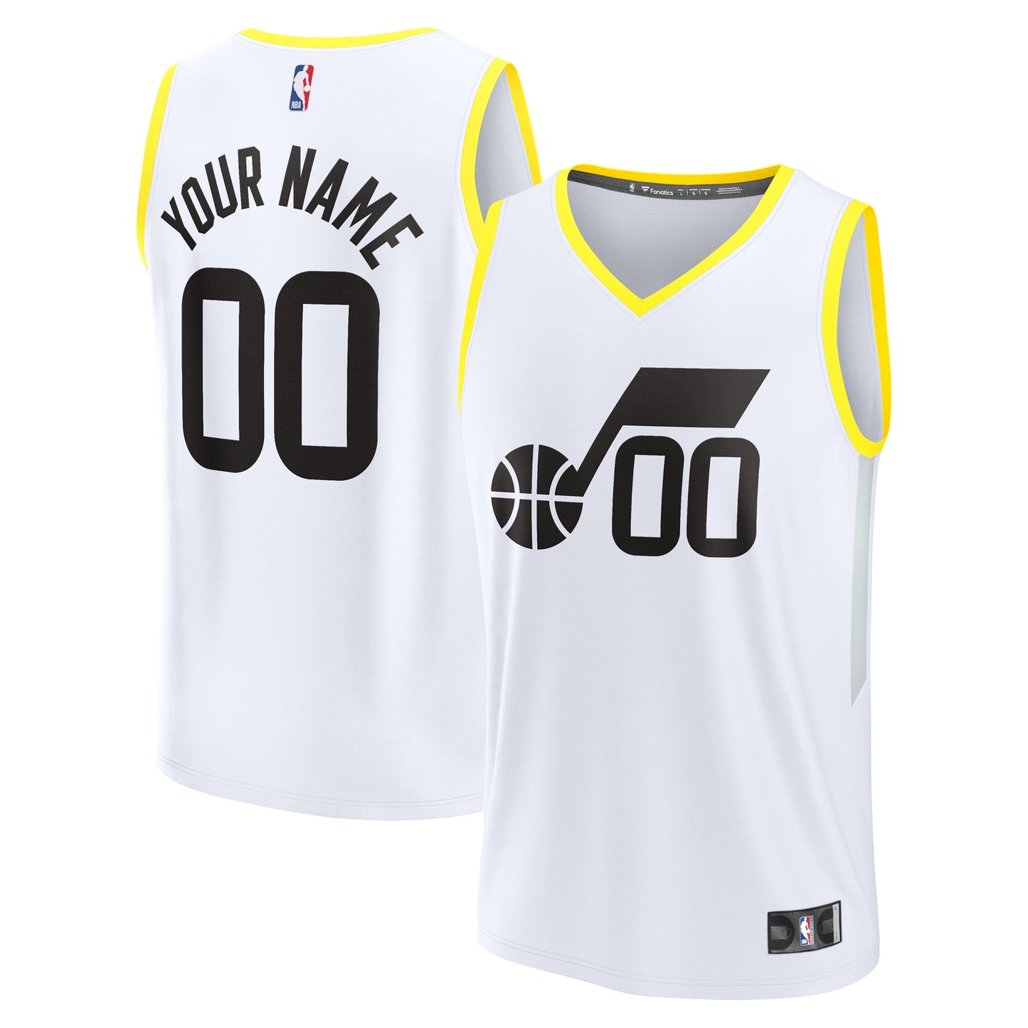 Utah Jazz Fanatics Branded Fast Break Custom Replica Jersey - Association Edition - White