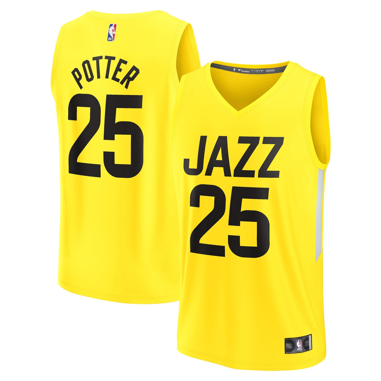 Micah Potter Utah Jazz Fanatics Branded Fast Break Player Jersey - Icon Edition - Yellow