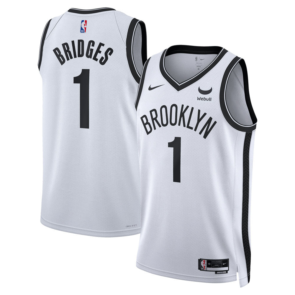 Youth Brooklyn Nets Mikal Bridges Association Jersey - White
