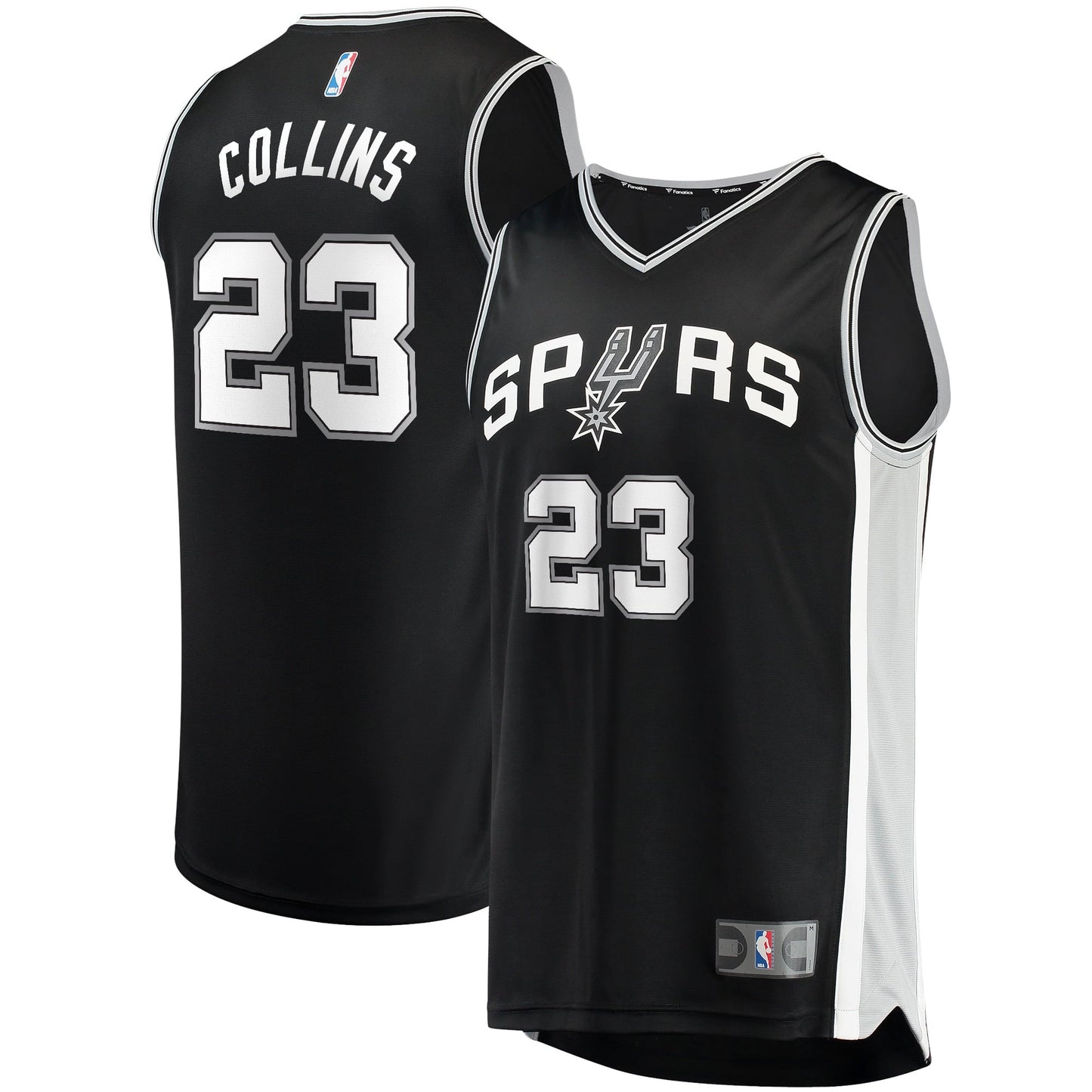 Men's Fanatics Branded Zach Collins Black San Antonio Spurs 2021/22 Fast Break Replica Jersey - Icon Edition