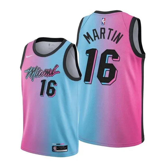 Youth Miami Heat Caleb Martin City Edition Jersey - Neon Pink/Blue