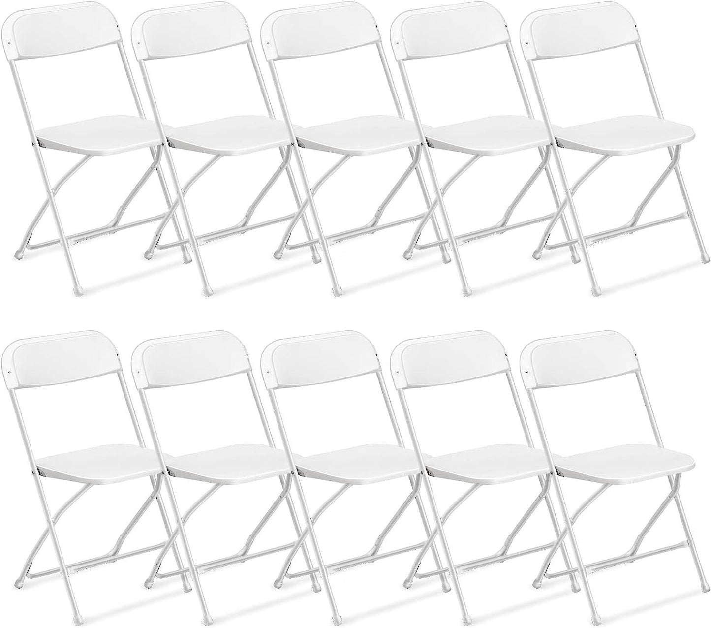 Ktaxon 10Pcs Commercial Plastic Folding Chairs Stackable Wedding Party Chairs,White