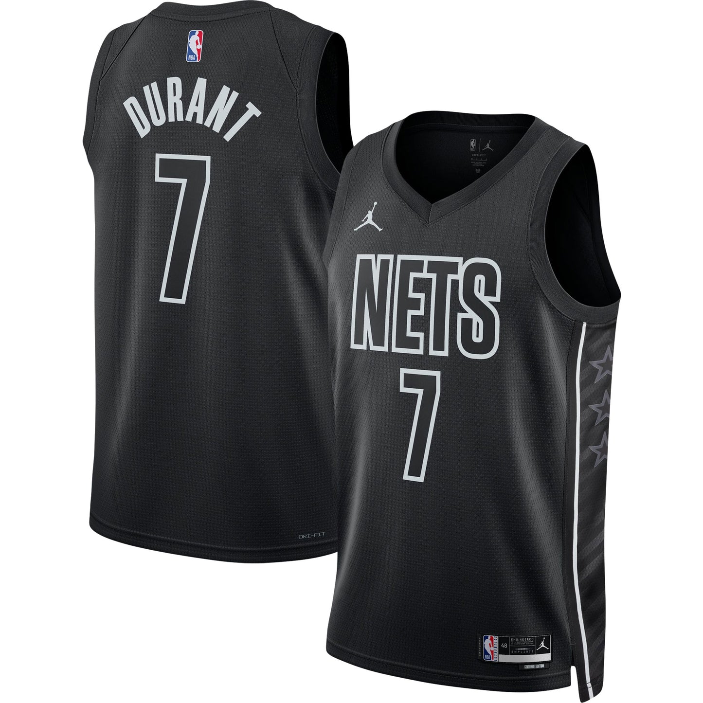 Kevin Durant Brooklyn Nets Jordans Brand Unisex Swingman Jersey - Statement Edition - Black
