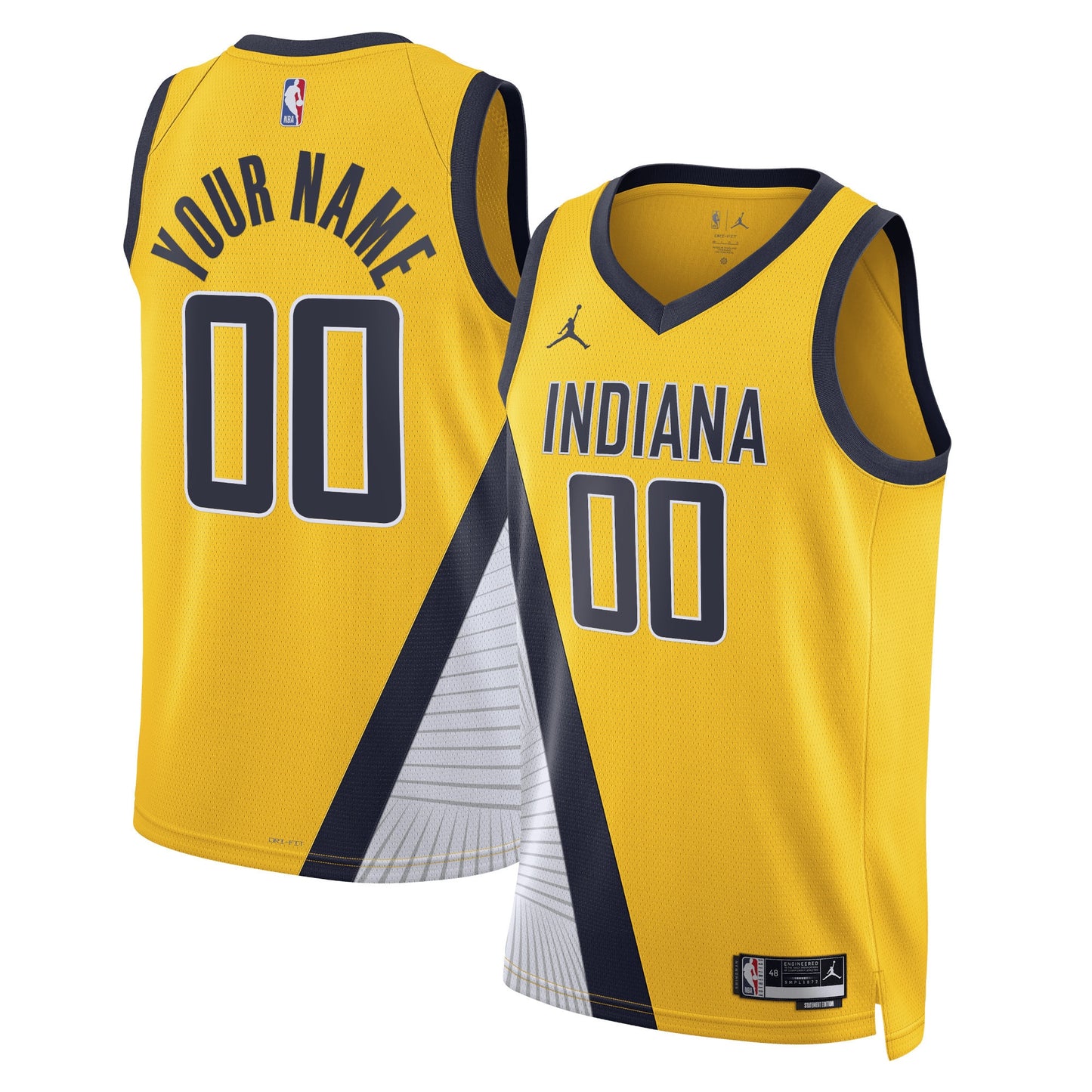 Indiana Pacers Jordans Brand Unisex 2022/23 Swingman Custom Jersey - Statement Edition - Yellow