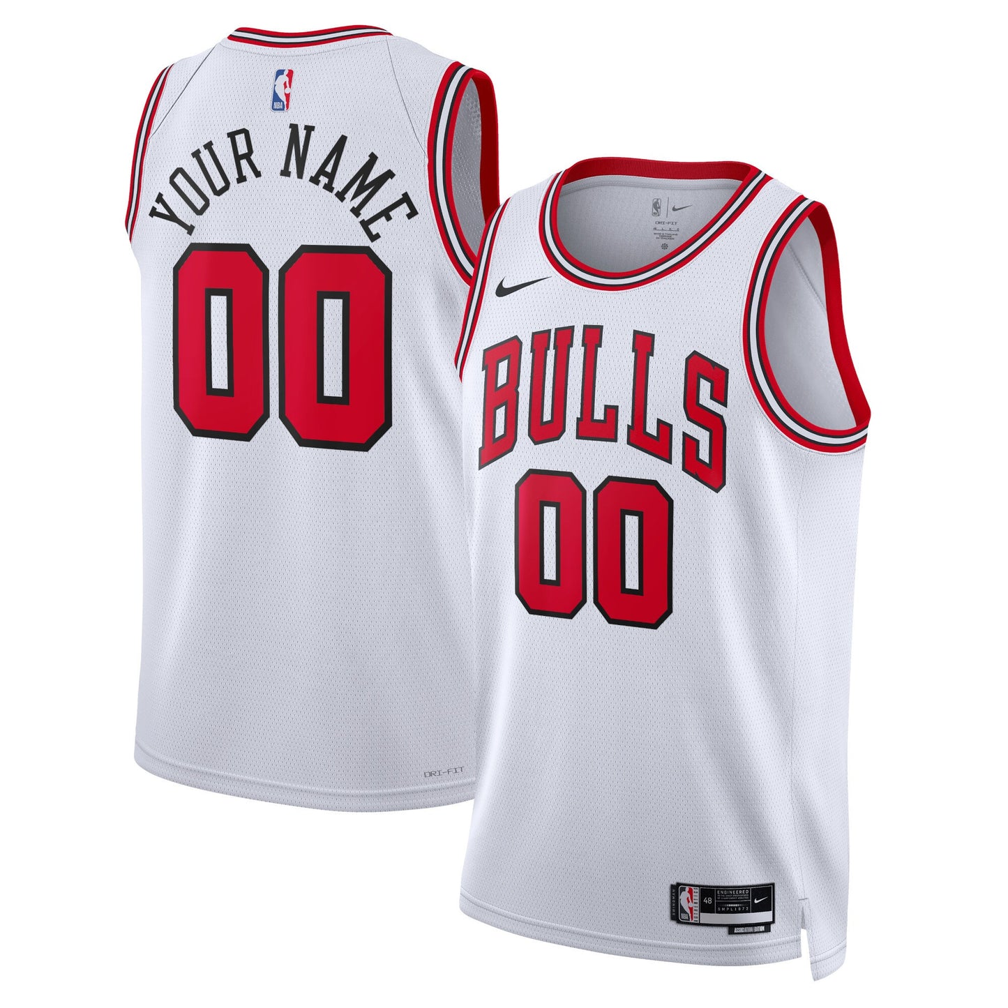 Chicago Bulls Nike Unisex Swingman Custom Jersey White - Icon Edition